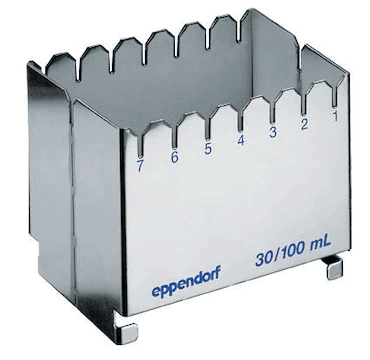 德國艾本德（Eppendorf）ReservoirRack,用于存放10mL、30mL和100mL試劑槽。最多可以放置7個(gè)試劑槽模塊或試劑槽